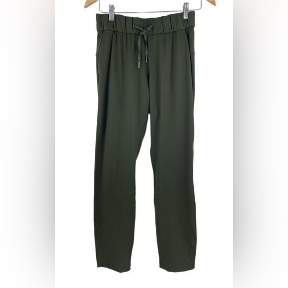 Lululemon Women’s Size 4 On the Fly 7/8 Pant Woven Dark Olive - Picture 5 of 14